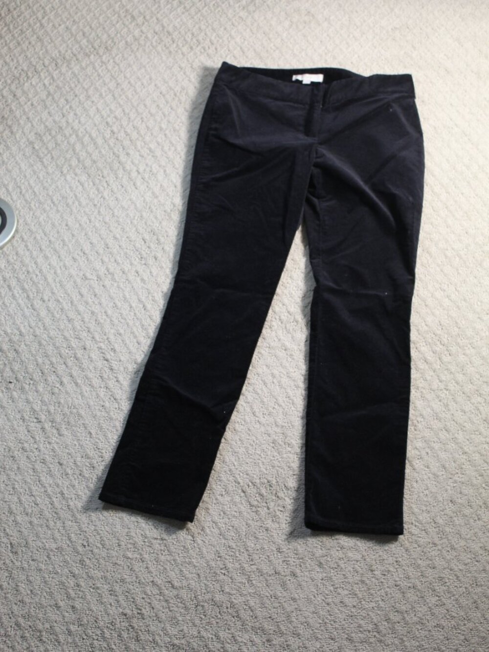 Loft Size 8 Black Velvet Mid Rise Straight Leg Pants